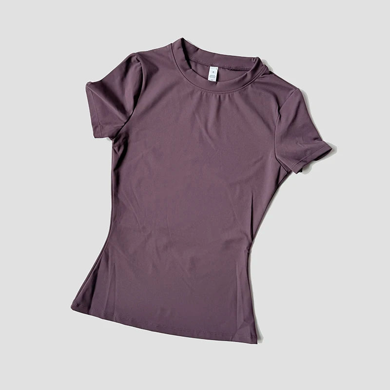 Top de Yoga para mujer, camisetas deportivas sin costuras, ropa de Fitness, camisa de Yoga de manga corta, Top de gimnasio, ropa activa para correr