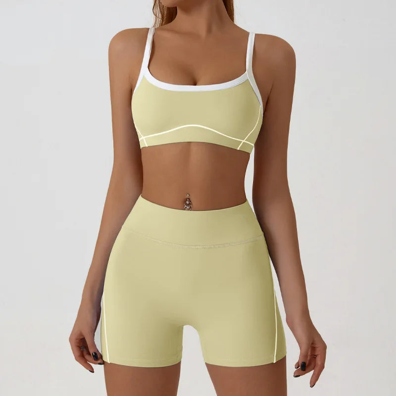 Cloud R-chándal deportivo para mujer, conjunto de Yoga, gimnasio, Fitness, entrenamiento, ropa deportiva de dos piezas, sujetador y mallas de cintura alta, trajes de Pilates