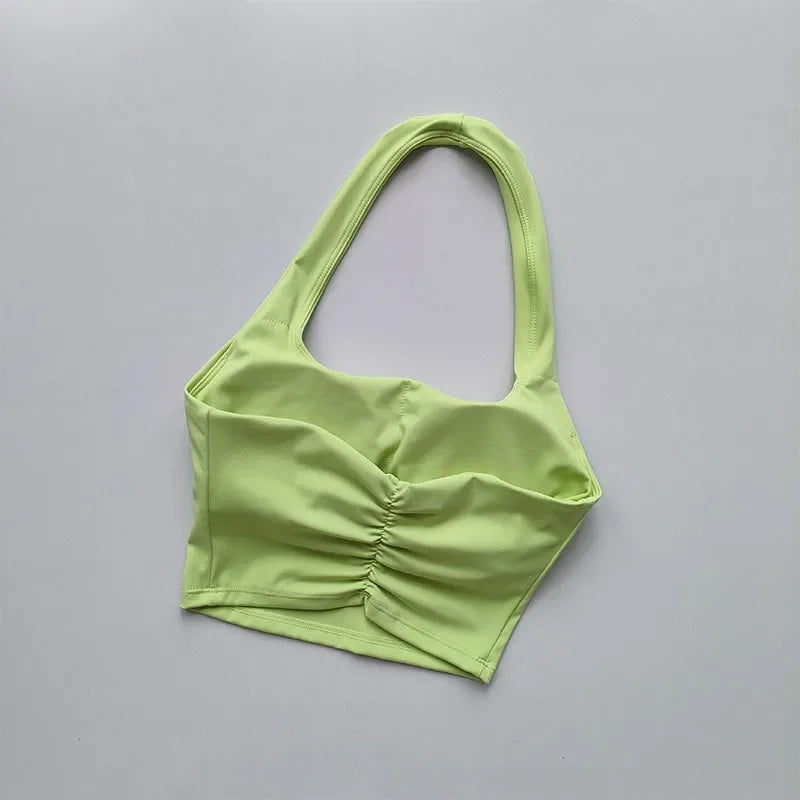 Sujetador deportivo para mujer, Tops de entrenamiento, sujetadores deportivos para gimnasio, Sujetador deportivo atlético Sexy, Top corto de Yoga con espalda descubierta para gimnasio
