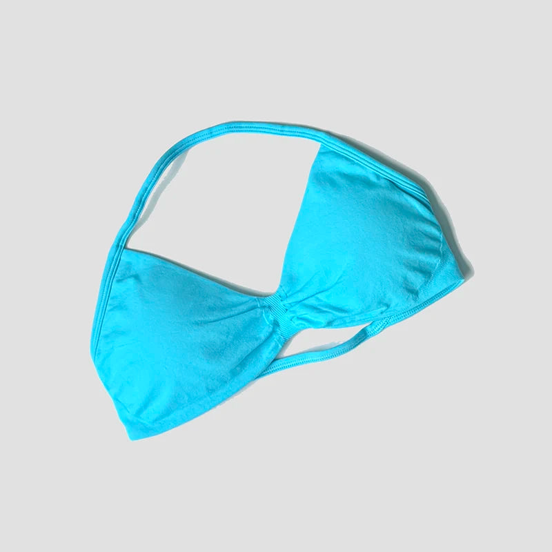 Sujetador deportivo con cuello Halter para mujer, Top corto de gimnasia con espalda abierta y realce, camisetas sin mangas de Yoga para entrenamiento sin costuras acolchadas