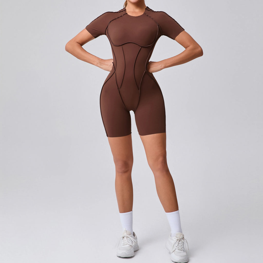 Mono corto, ropa de gimnasio para mujer, ropa deportiva, monos de Fitness, traje de Yoga con espalda descubierta, conjunto deportivo