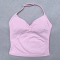 Top deportivo ajustable con tiras para mujer, Top de gimnasio con espalda descubierta, sujetador incorporado, ropa de Yoga, camisas sin mangas, trajes de entrenamiento, camiseta sin mangas