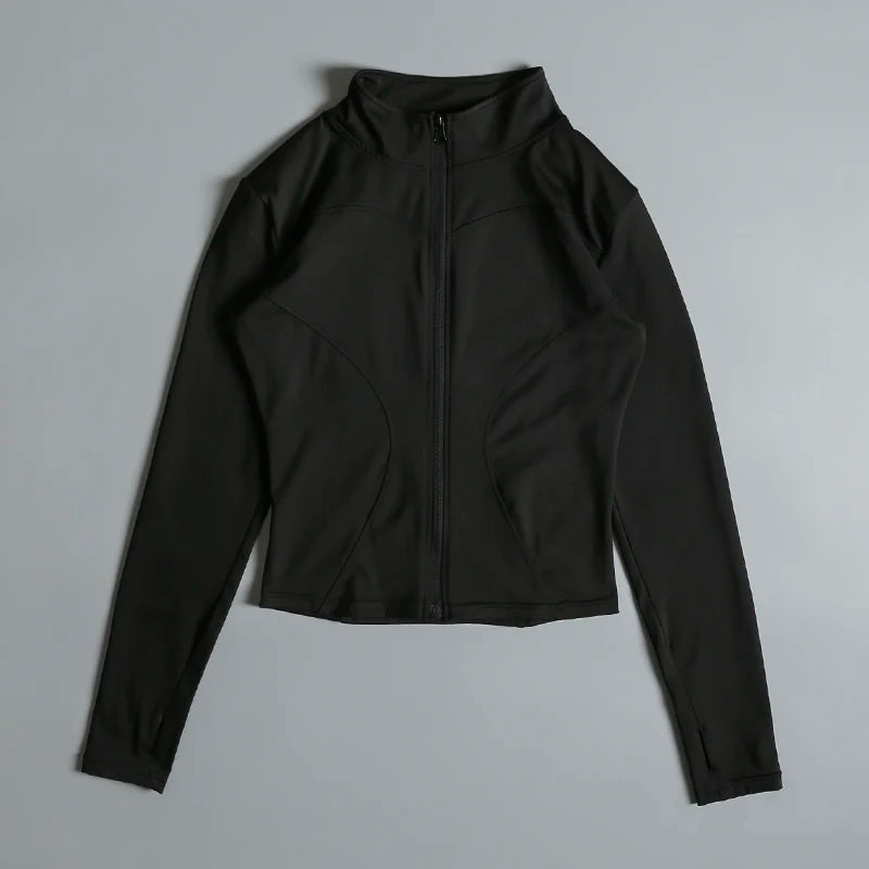Gimnasio Fitness Zip up Entrenamiento Correr Entrenamiento Yoga Pista recortada Chaquetas deportivas para mujeres