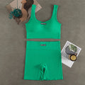 Conjunto de Yoga sin costuras para mujer, trajes de entrenamiento para Fitness, Sujetador deportivo, Leggings de cintura alta, ropa de gimnasio Sexy con escote en V profundo, nueva ropa deportiva 2024