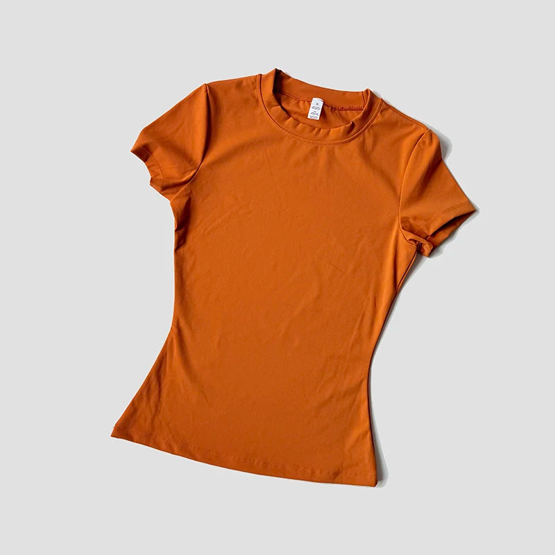 Top de Yoga para mujer, camisetas deportivas sin costuras, ropa de Fitness, camisa de Yoga de manga corta, Top de gimnasio, ropa activa para correr