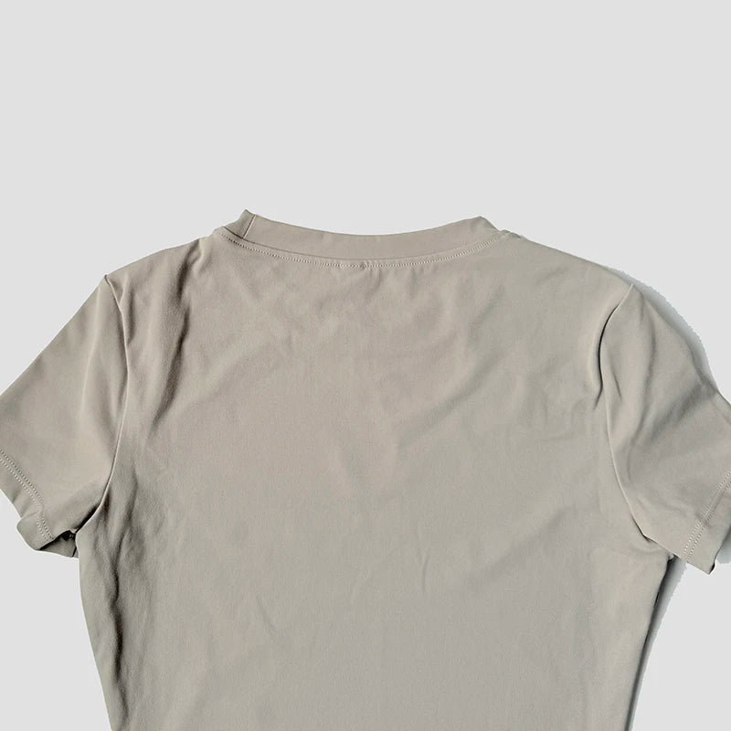 Conjunto deportivo de Yoga para mujer, ropa de gimnasio de punto sin costuras, ropa deportiva, Top corto de manga corta, chándales, mallas cortas para gimnasio