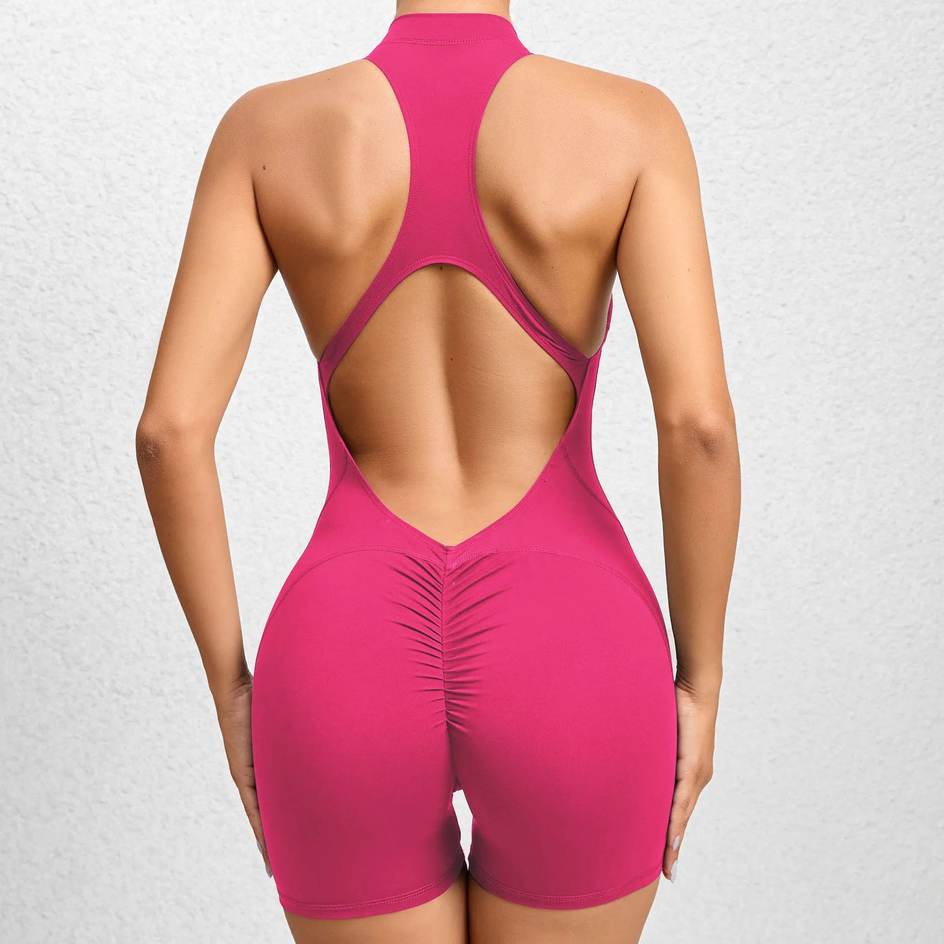Mono Deportivo Corto de Verano sin Mangas para Mujer, Conjunto de Gimnasio, Ropa de Yoga, Traje de Una Pieza para Ejercicio, Bodysuit para Recreación al Aire Libre
