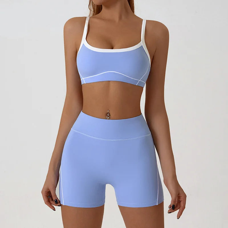 Cloud R-chándal deportivo para mujer, conjunto de Yoga, gimnasio, Fitness, entrenamiento, ropa deportiva de dos piezas, sujetador y mallas de cintura alta, trajes de Pilates