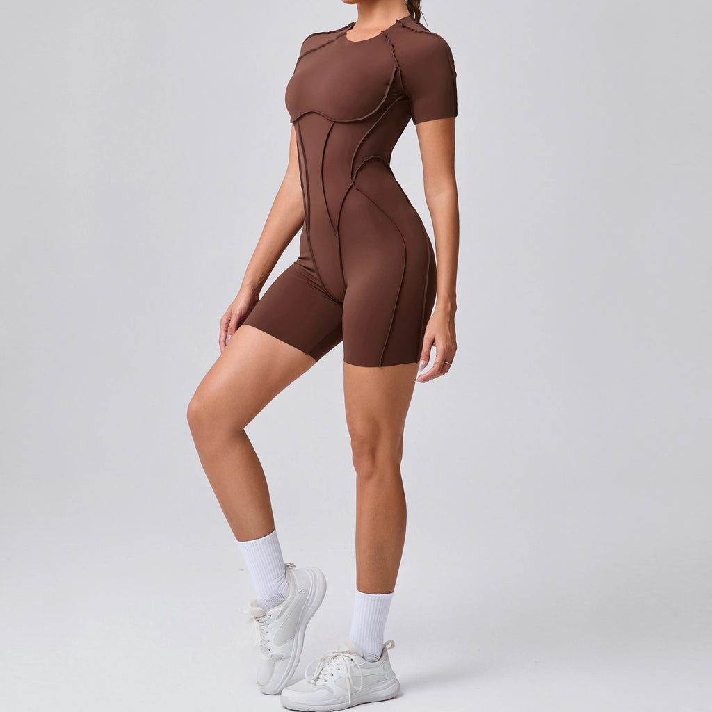 Mono corto, ropa de gimnasio para mujer, ropa deportiva, monos de Fitness, traje de Yoga con espalda descubierta, conjunto deportivo