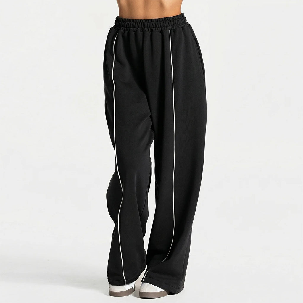 Pantalones deportivos para mujer, pantalones holgados informales de pierna ancha con bolsillos, cintura alta, pantalones de moda para gimnasio, entrenamiento, correr, Yoga