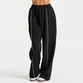 Pantalones deportivos para mujer, pantalones holgados informales de pierna ancha con bolsillos, cintura alta, pantalones de moda para gimnasio, entrenamiento, correr, Yoga