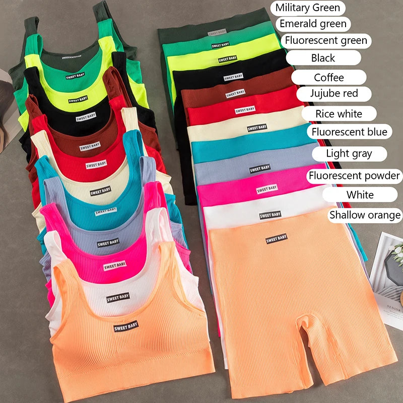 Conjunto de Yoga sin costuras para mujer, trajes de entrenamiento para Fitness, Sujetador deportivo, Leggings de cintura alta, ropa de gimnasio Sexy con escote en V profundo, nueva ropa deportiva 2024