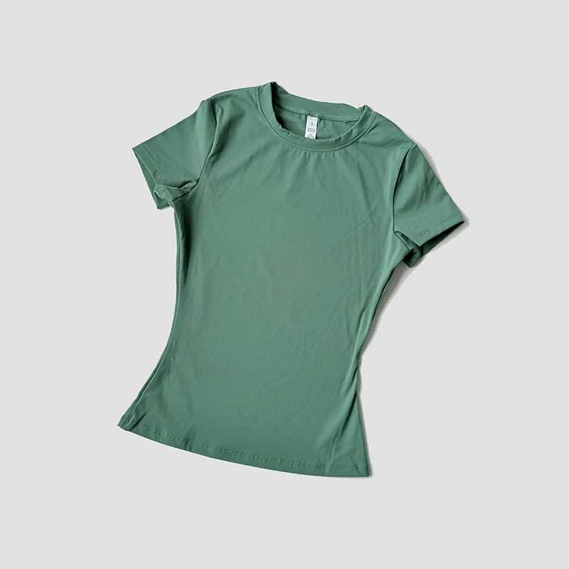Top de Yoga para mujer, camisetas deportivas sin costuras, ropa de Fitness, camisa de Yoga de manga corta, Top de gimnasio, ropa activa para correr