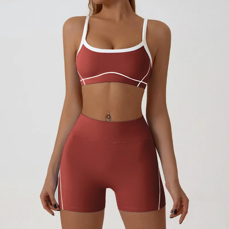 Cloud R-chándal deportivo para mujer, conjunto de Yoga, gimnasio, Fitness, entrenamiento, ropa deportiva de dos piezas, sujetador y mallas de cintura alta, trajes de Pilates