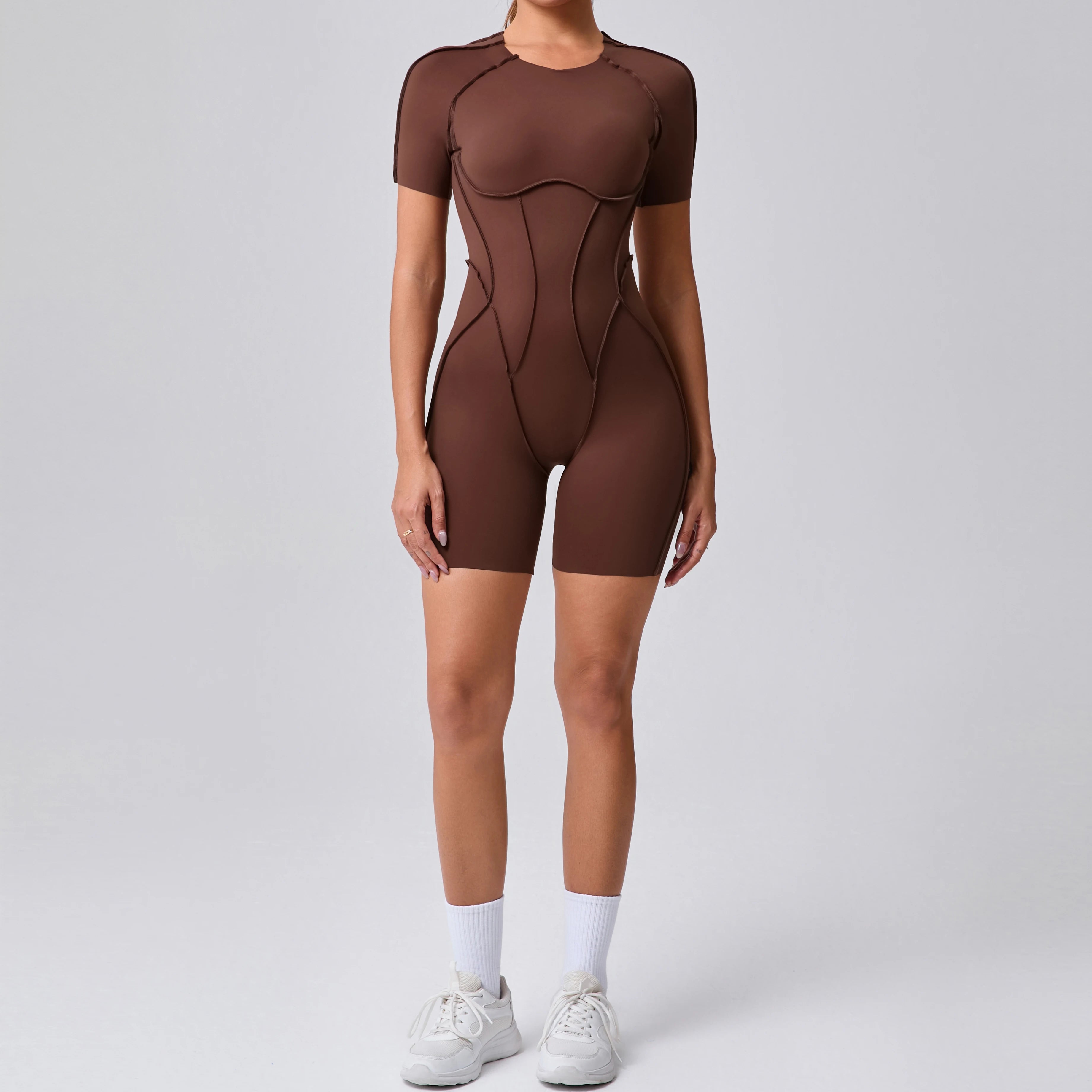 Mono corto, ropa de gimnasio para mujer, ropa deportiva, monos de Fitness, traje de Yoga con espalda descubierta, conjunto deportivo