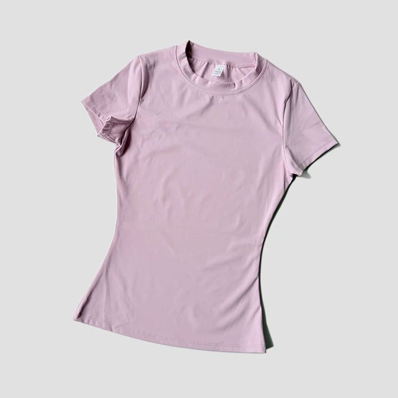 Top de Yoga para mujer, camisetas deportivas sin costuras, ropa de Fitness, camisa de Yoga de manga corta, Top de gimnasio, ropa activa para correr