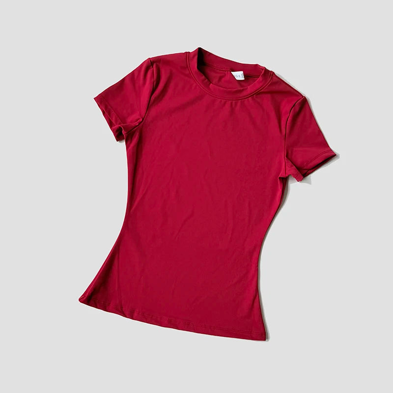 Top de Yoga para mujer, camisetas deportivas sin costuras, ropa de Fitness, camisa de Yoga de manga corta, Top de gimnasio, ropa activa para correr