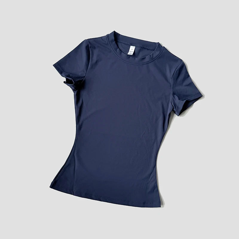 Top de Yoga para mujer, camisetas deportivas sin costuras, ropa de Fitness, camisa de Yoga de manga corta, Top de gimnasio, ropa activa para correr