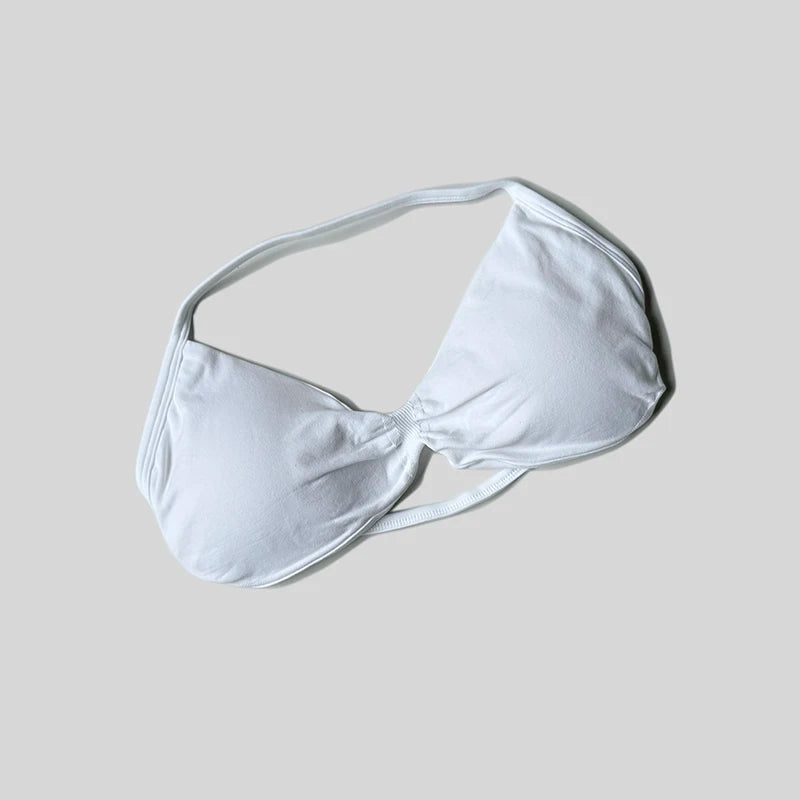 Sujetador deportivo con cuello Halter para mujer, Top corto de gimnasia con espalda abierta y realce, camisetas sin mangas de Yoga para entrenamiento sin costuras acolchadas