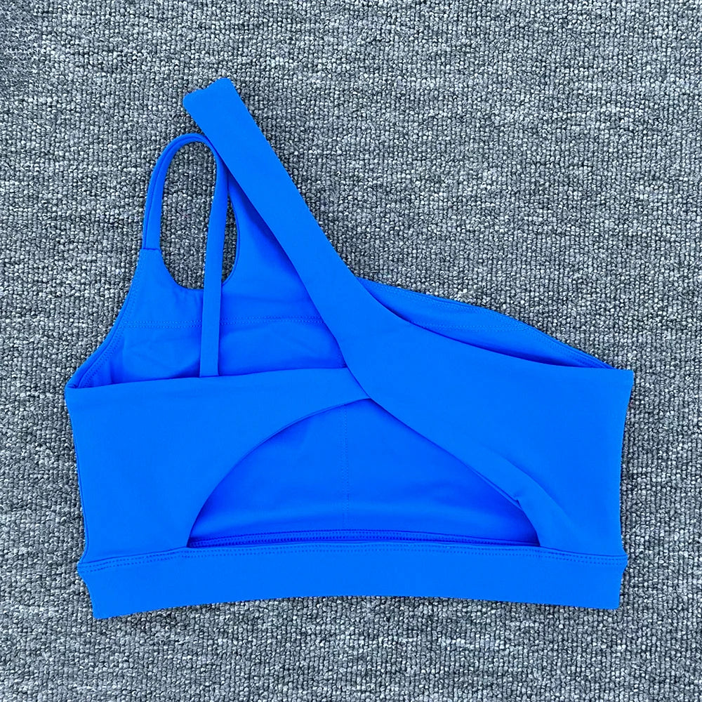 Sujetador deportivo a prueba de golpes para mujer, parte de atrás bonita, ropa interior deportiva para gimnasio, correas oblicuas para los hombros, sujetador para correr, Fitness y Yoga ﻿