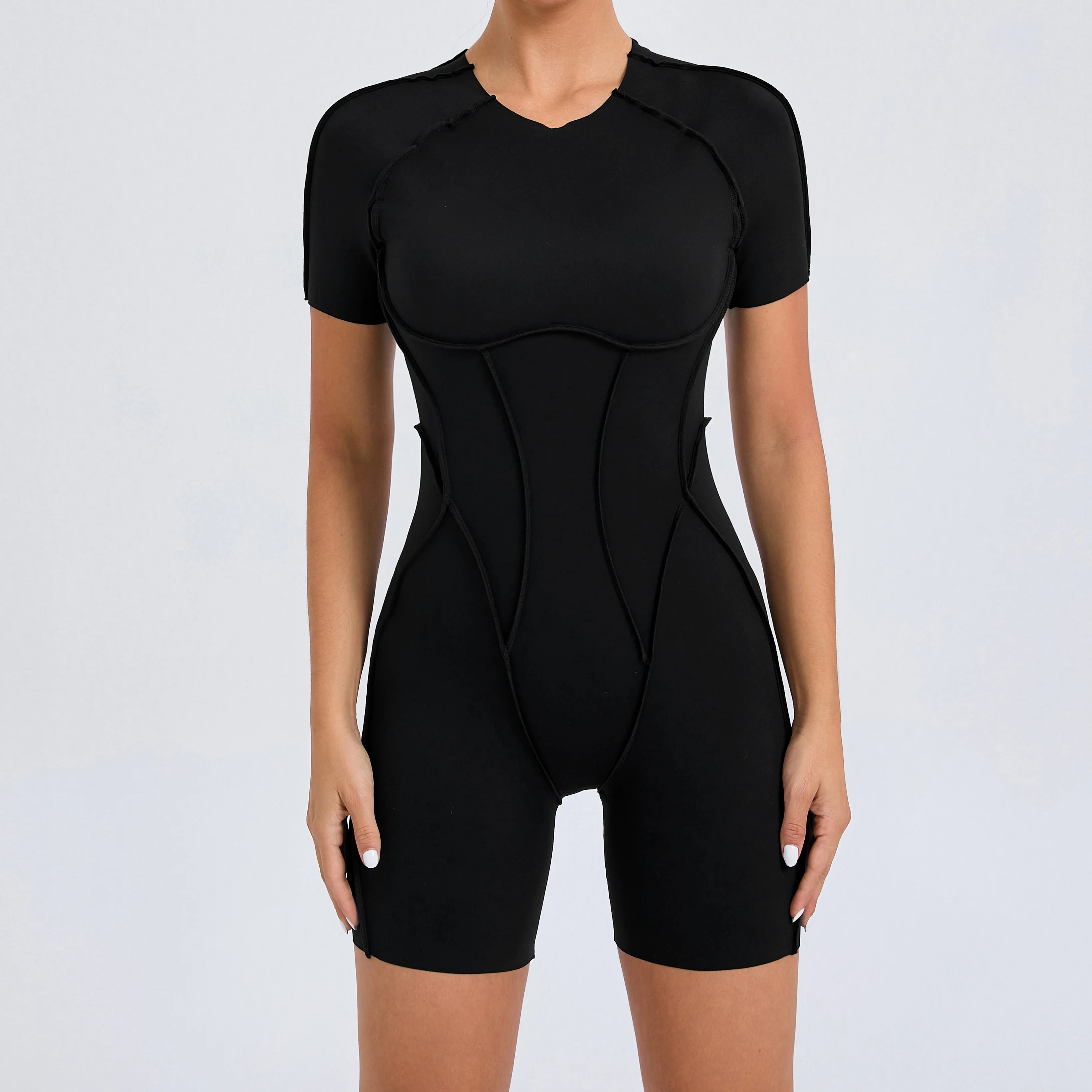 Mono corto, ropa de gimnasio para mujer, ropa deportiva, monos de Fitness, traje de Yoga con espalda descubierta, conjunto deportivo