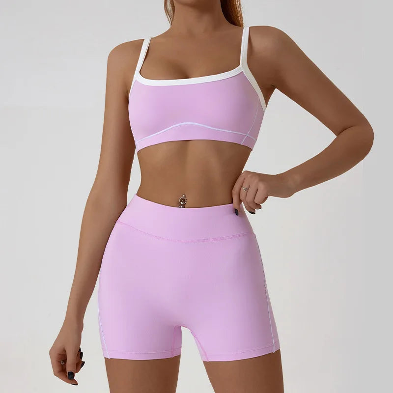 Cloud R-chándal deportivo para mujer, conjunto de Yoga, gimnasio, Fitness, entrenamiento, ropa deportiva de dos piezas, sujetador y mallas de cintura alta, trajes de Pilates