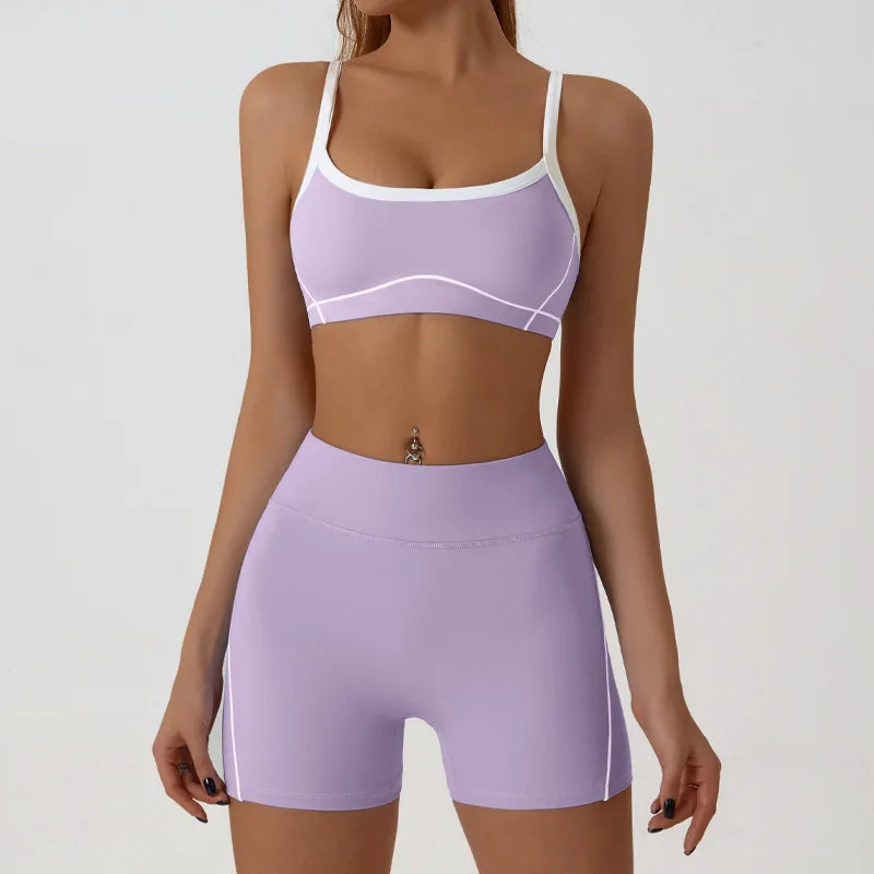 Cloud R-chándal deportivo para mujer, conjunto de Yoga, gimnasio, Fitness, entrenamiento, ropa deportiva de dos piezas, sujetador y mallas de cintura alta, trajes de Pilates