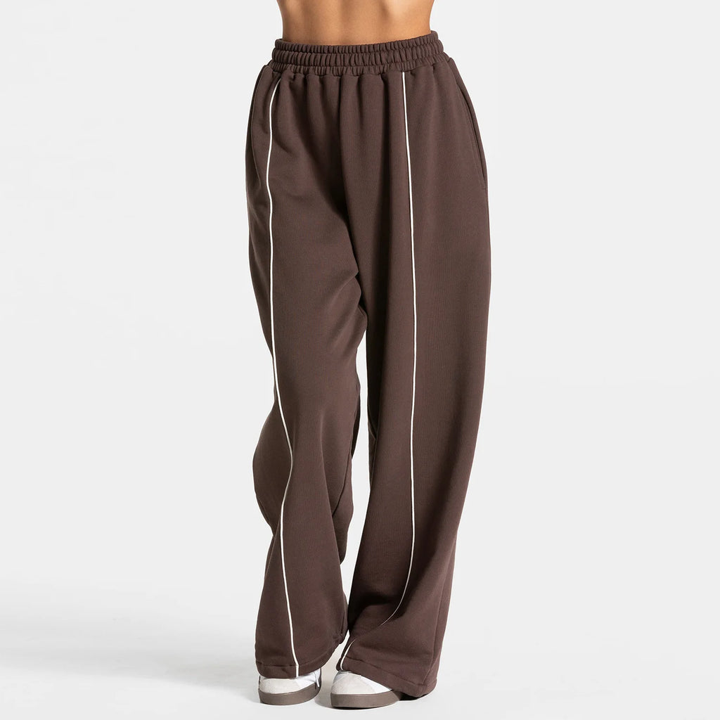 Pantalones deportivos para mujer, pantalones holgados informales de pierna ancha con bolsillos, cintura alta, pantalones de moda para gimnasio, entrenamiento, correr, Yoga