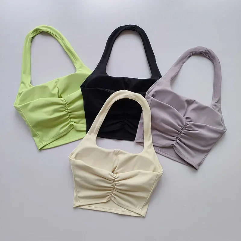 Sujetador deportivo para mujer, Tops de entrenamiento, sujetadores deportivos para gimnasio, Sujetador deportivo atlético Sexy, Top corto de Yoga con espalda descubierta para gimnasio