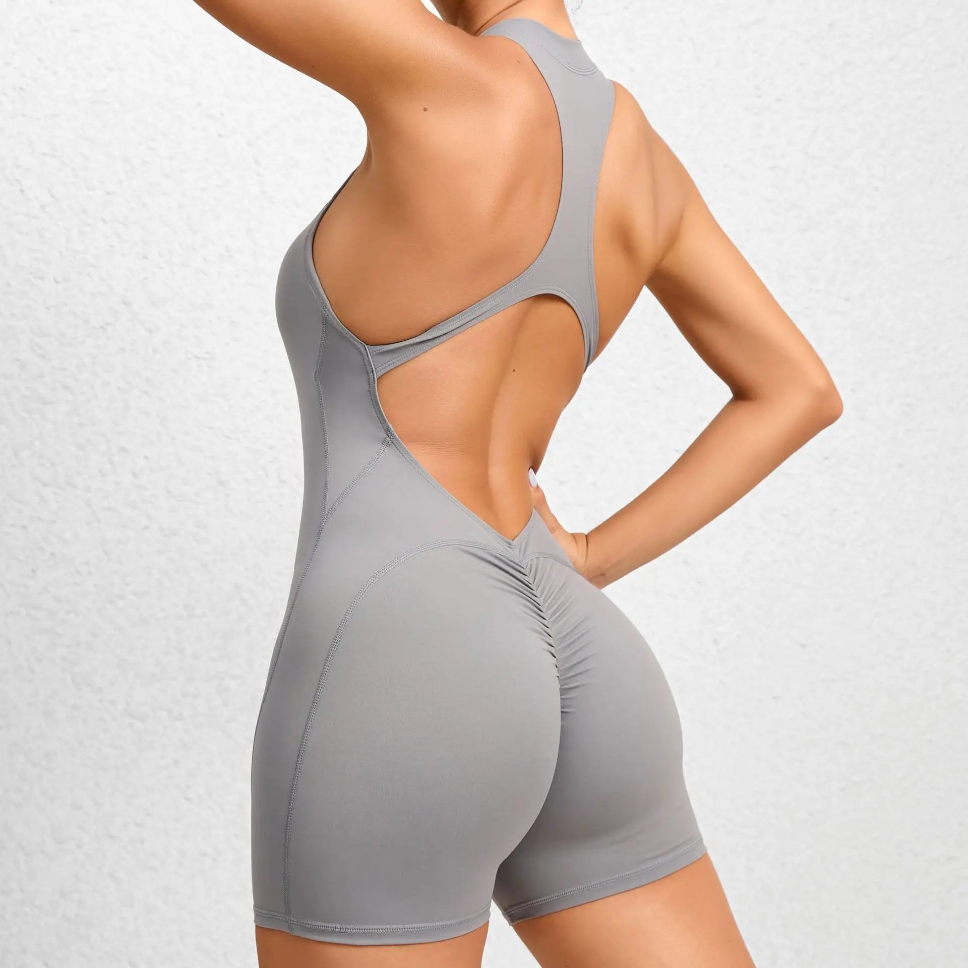 Mono Deportivo Corto de Verano sin Mangas para Mujer, Conjunto de Gimnasio, Ropa de Yoga, Traje de Una Pieza para Ejercicio, Bodysuit para Recreación al Aire Libre