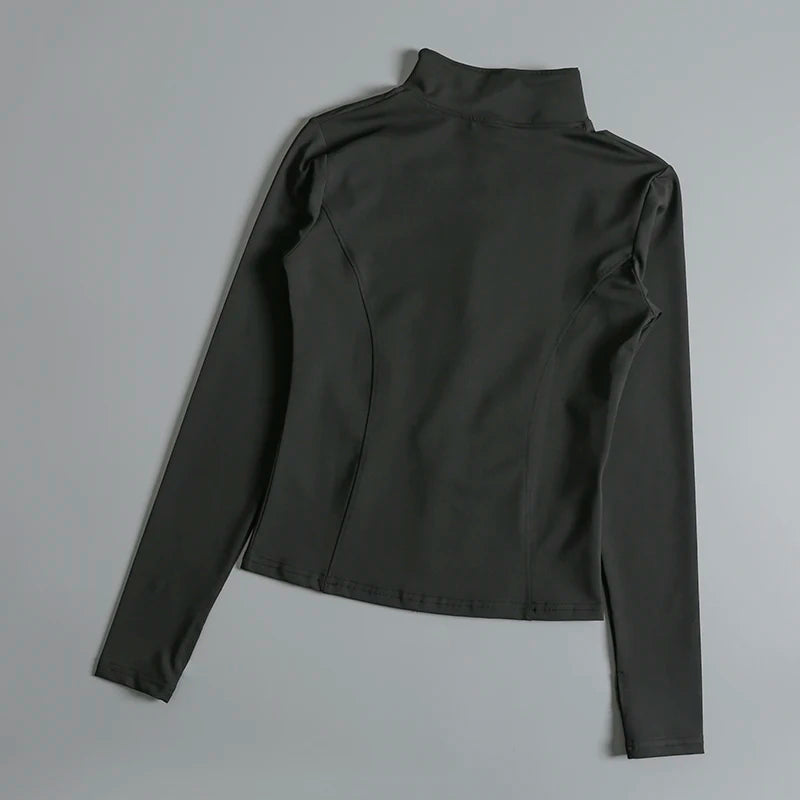 Gimnasio Fitness Zip up Entrenamiento Correr Entrenamiento Yoga Pista recortada Chaquetas deportivas para mujeres