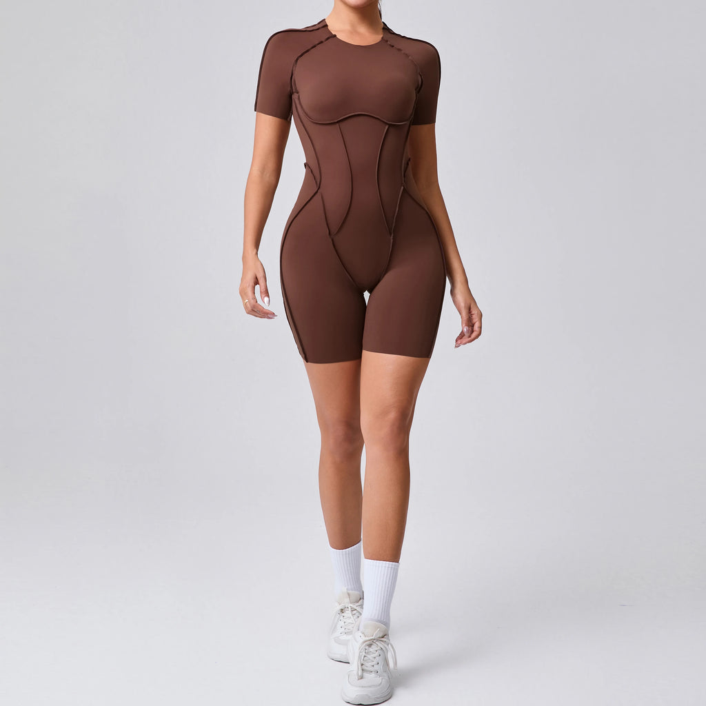 Mono corto, ropa de gimnasio para mujer, ropa deportiva, monos de Fitness, traje de Yoga con espalda descubierta, conjunto deportivo