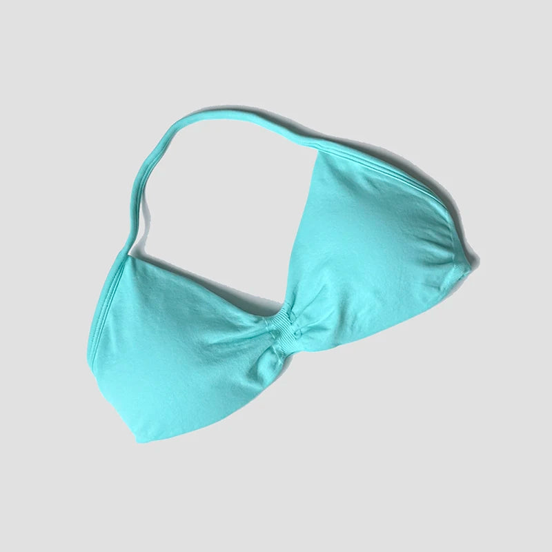 Sujetador deportivo con cuello Halter para mujer, Top corto de gimnasia con espalda abierta y realce, camisetas sin mangas de Yoga para entrenamiento sin costuras acolchadas