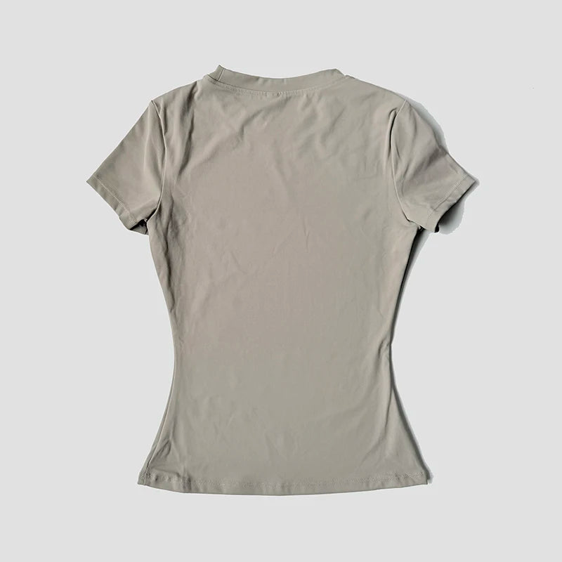Conjunto deportivo de Yoga para mujer, ropa de gimnasio de punto sin costuras, ropa deportiva, Top corto de manga corta, chándales, mallas cortas para gimnasio