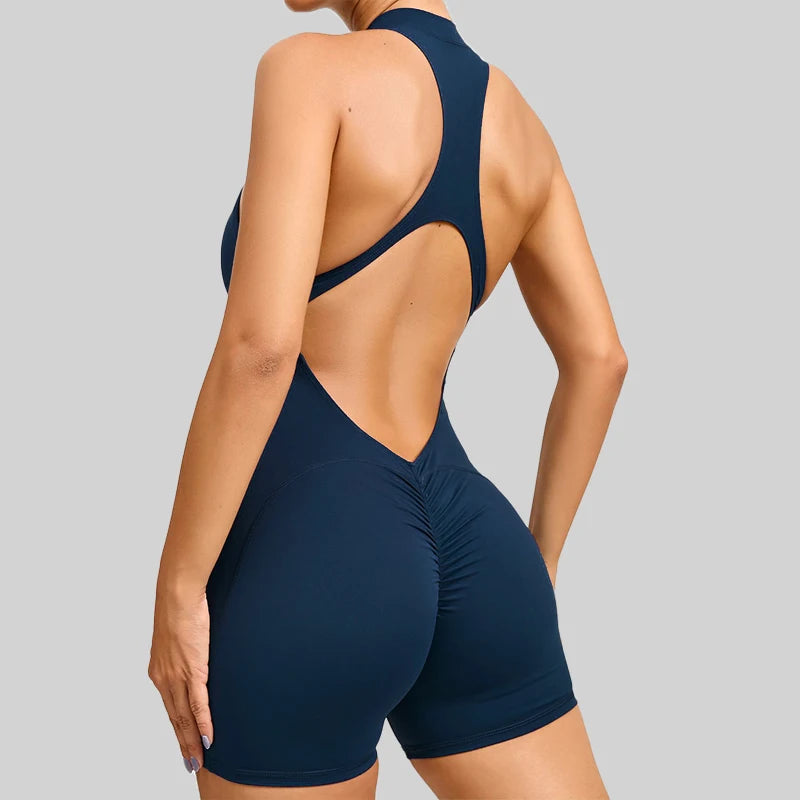 Mono Deportivo Corto de Verano sin Mangas para Mujer, Conjunto de Gimnasio, Ropa de Yoga, Traje de Una Pieza para Ejercicio, Bodysuit para Recreación al Aire Libre