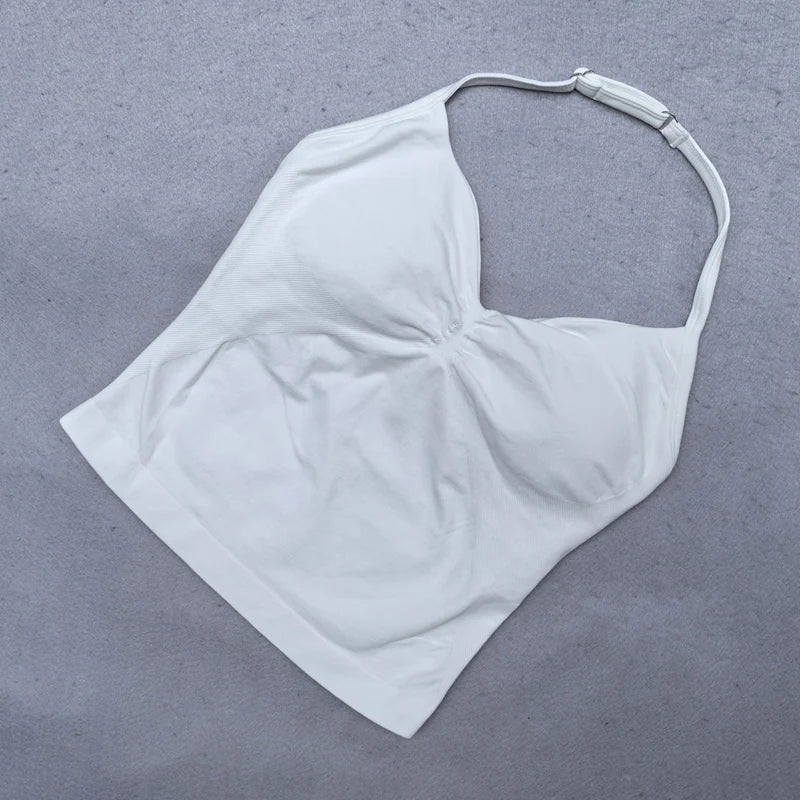 Top de gimnasio con tiras ajustables, ropa de gimnasio sin espalda, sujetador Scrunch para mujer, copas extraíbles, tanque de Yoga, trajes de entrenamiento, Tops, chaleco deportivo