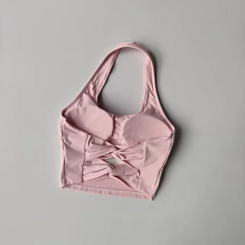 Sujetador deportivo para mujer, Tops de entrenamiento, sujetadores deportivos para gimnasio, Sujetador deportivo atlético Sexy, Top corto de Yoga con espalda descubierta para gimnasio