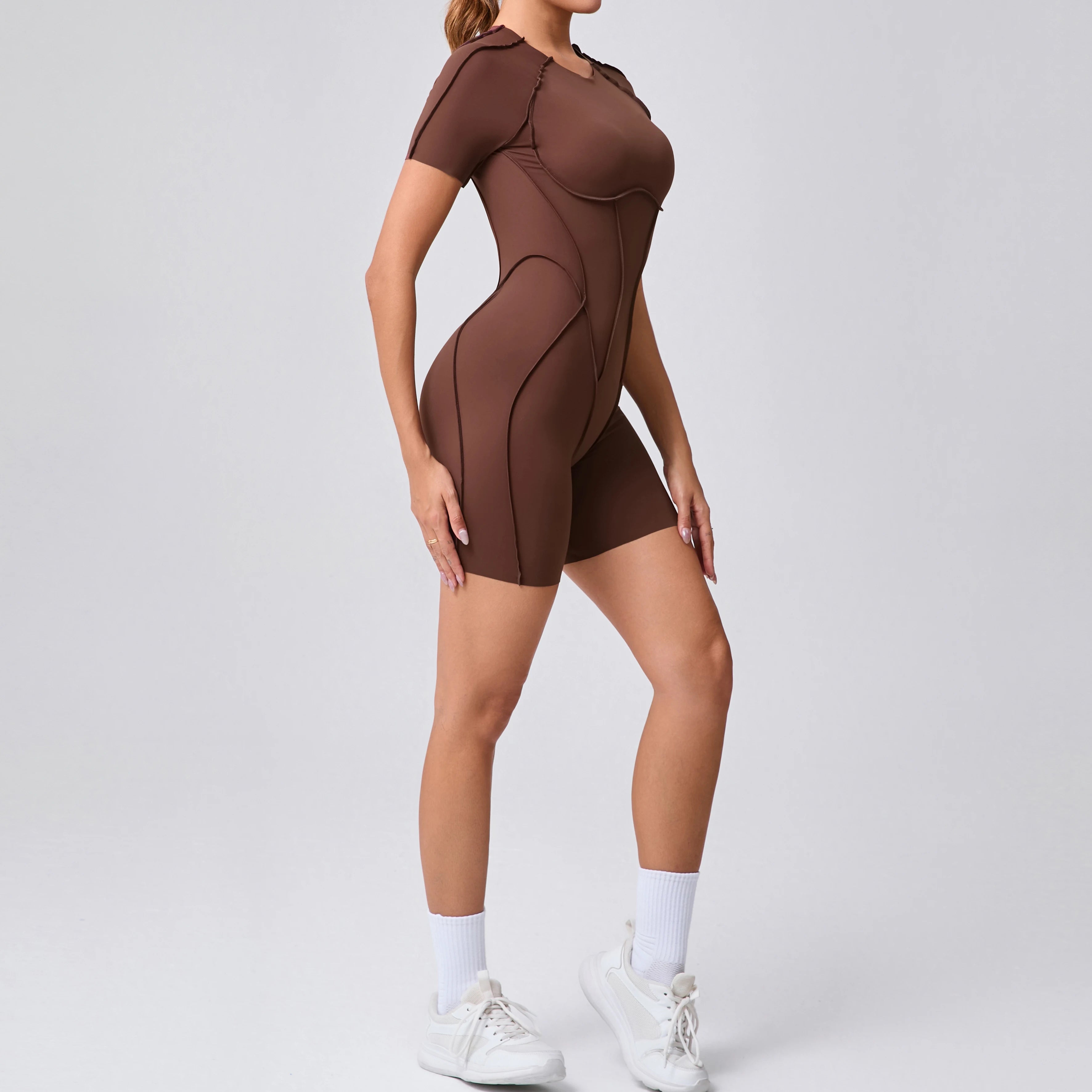 Mono corto, ropa de gimnasio para mujer, ropa deportiva, monos de Fitness, traje de Yoga con espalda descubierta, conjunto deportivo